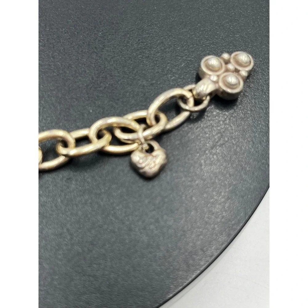 Brighton‎ Vintage Retro Garden Flower Two-Tone 3-D Crystal Brushed Bracelet
